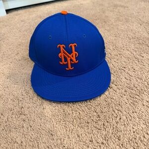 Men Blue and Orange Baseball Cap